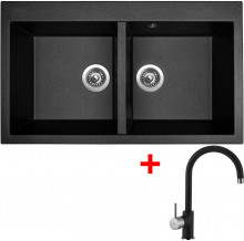 Sinks AMANDA 860 DUO Metalblack + V...